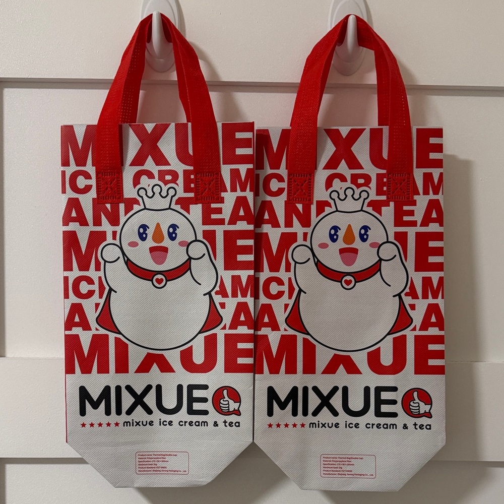 Mixue Ice Cream & Tea Insulated Tote 2 Pack Bag